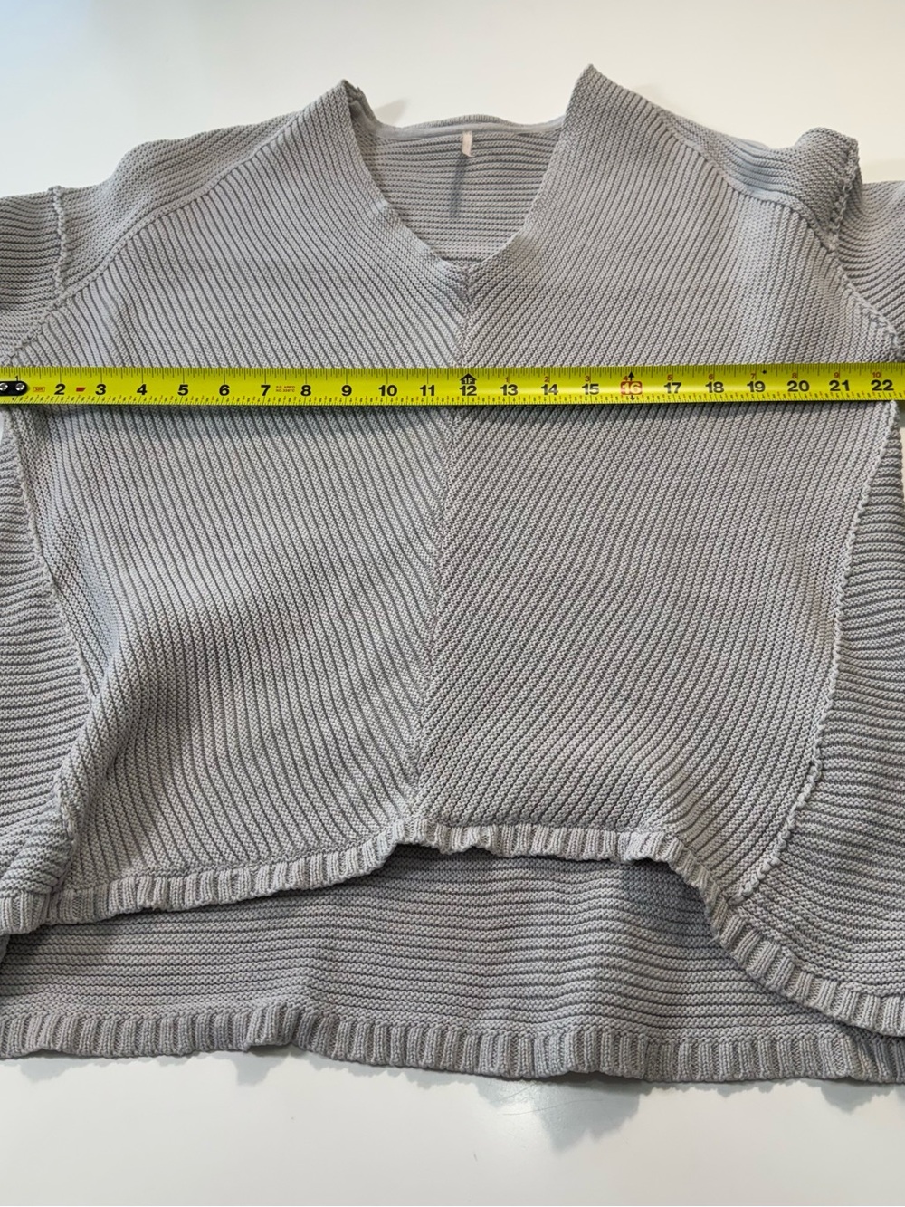 Free People 100% Cotton V-Neck Oversized Sweater in Gray Size Small - Picture 4 of 8
